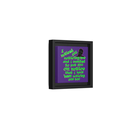 noticed you noticing - framed canvas art (purple)