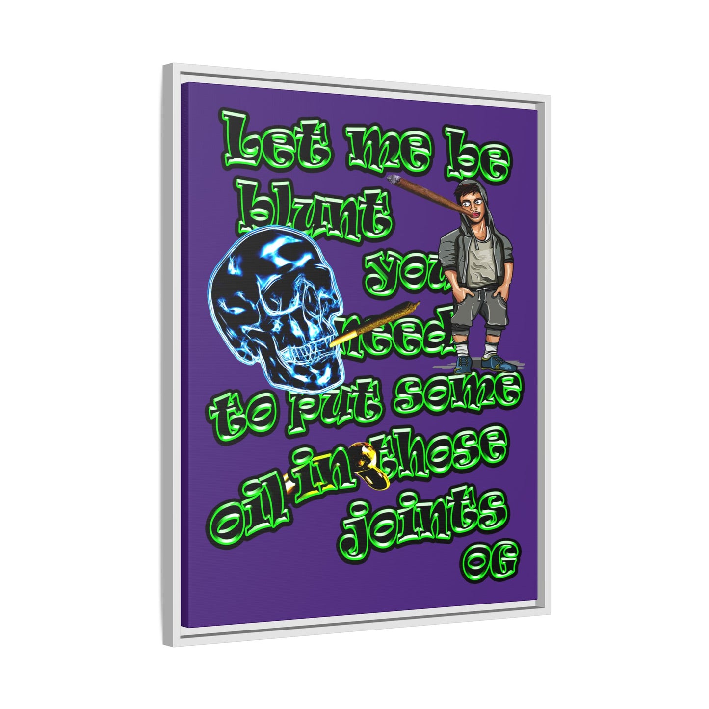 og - framed canvas art (purple)