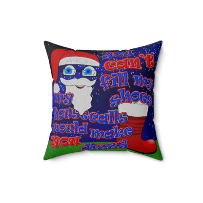 santa's shoes - Spun Polyester Square Pillow - ('snoops' background)