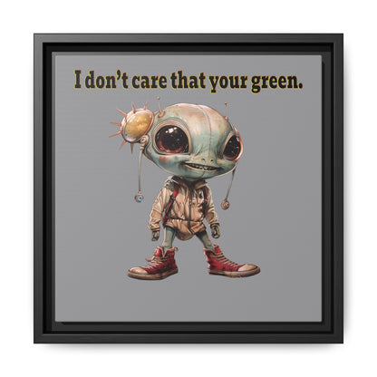 I don't care that your green - framed canvas art (grey)