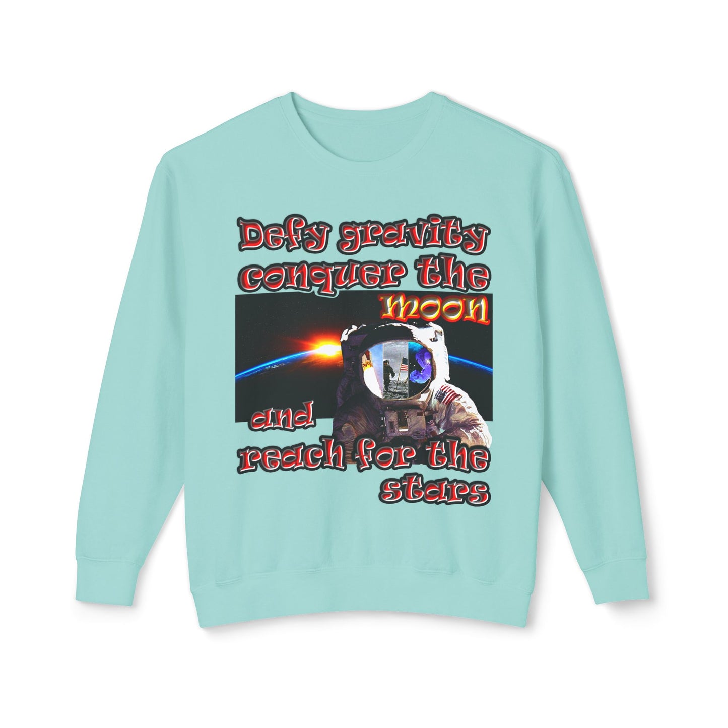 defy conquer reach - Unisex Lightweight Crewneck Sweatshirt