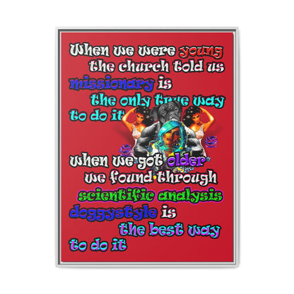 doggystyle - framed canvas art (dark red)