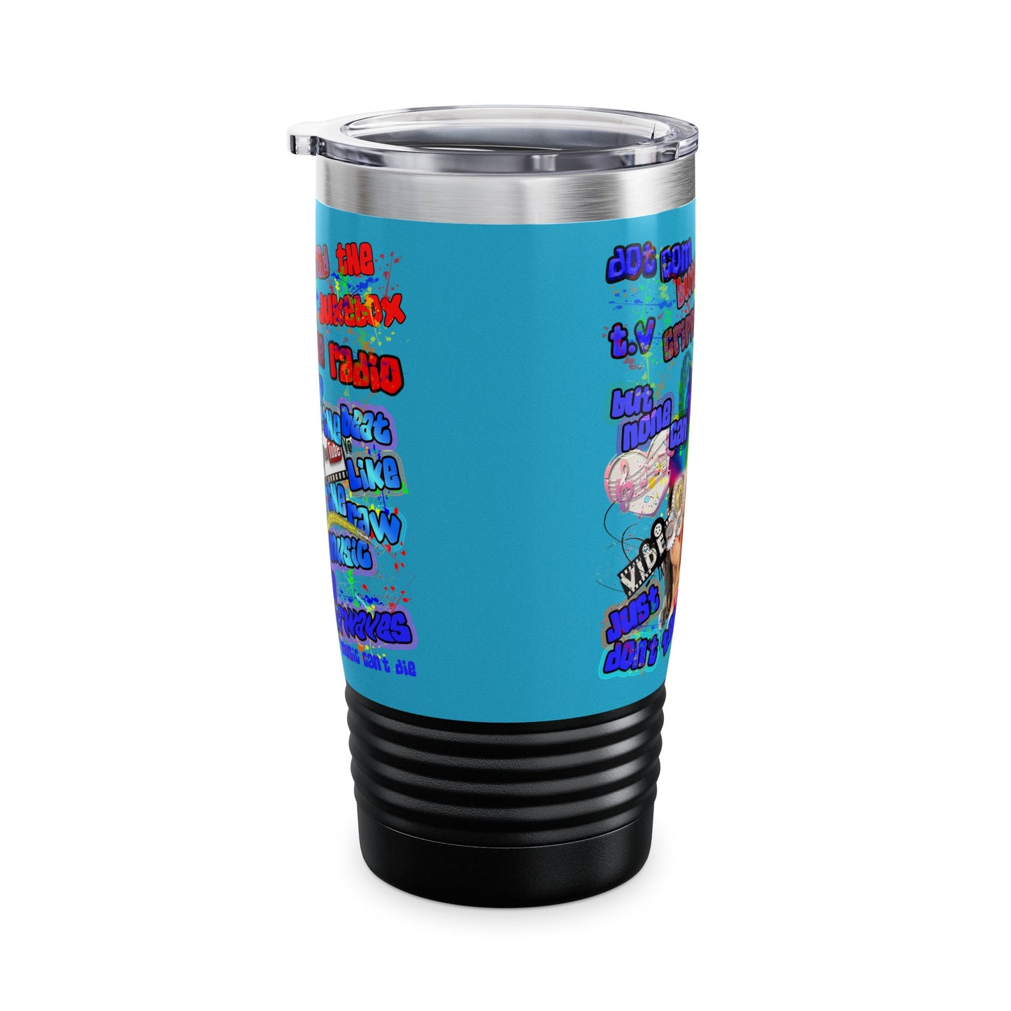 drop the beat - Ringneck Tumbler, 20oz (turquoise)