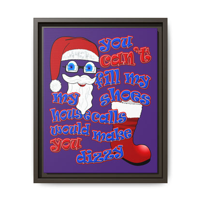 santa's shoes - framed canvas art (purple)