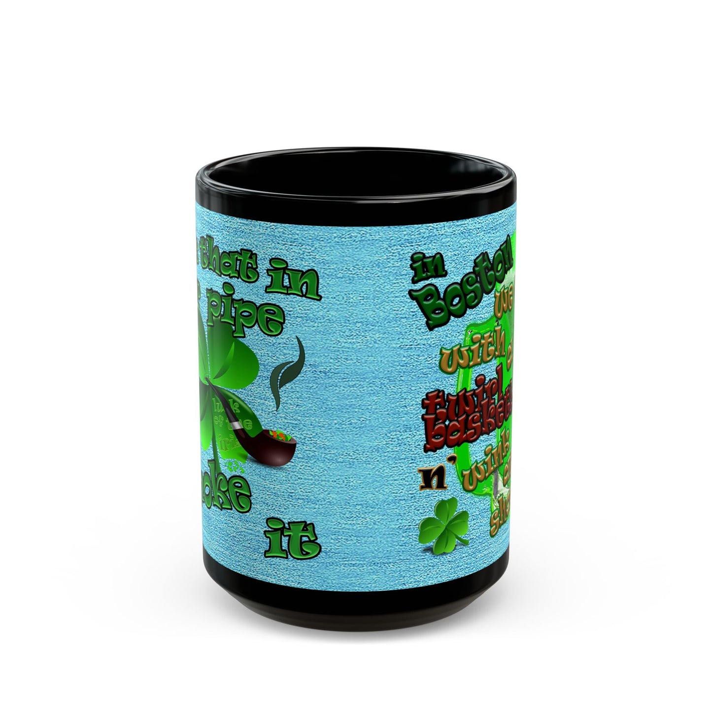 celtics logo - Black Mug (faded blue)