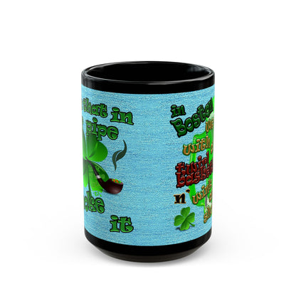 celtics logo - Black Mug (faded blue)