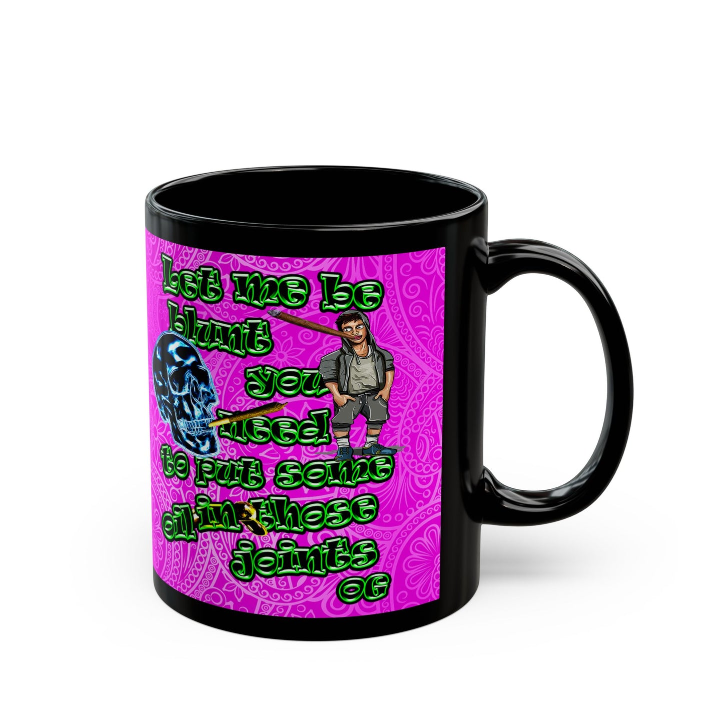 og - Black Mug (pink swirl)