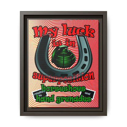 my luck - framed canvas art (yellow-orange wave)