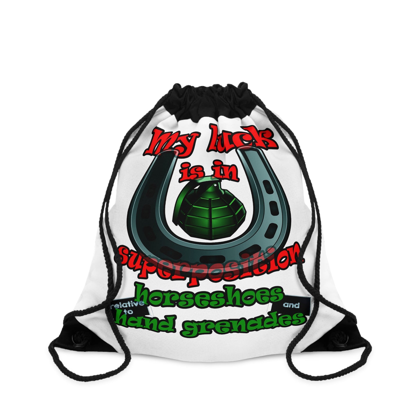 my luck - Drawstring Bag (white)