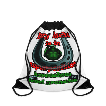 my luck - Drawstring Bag (white)