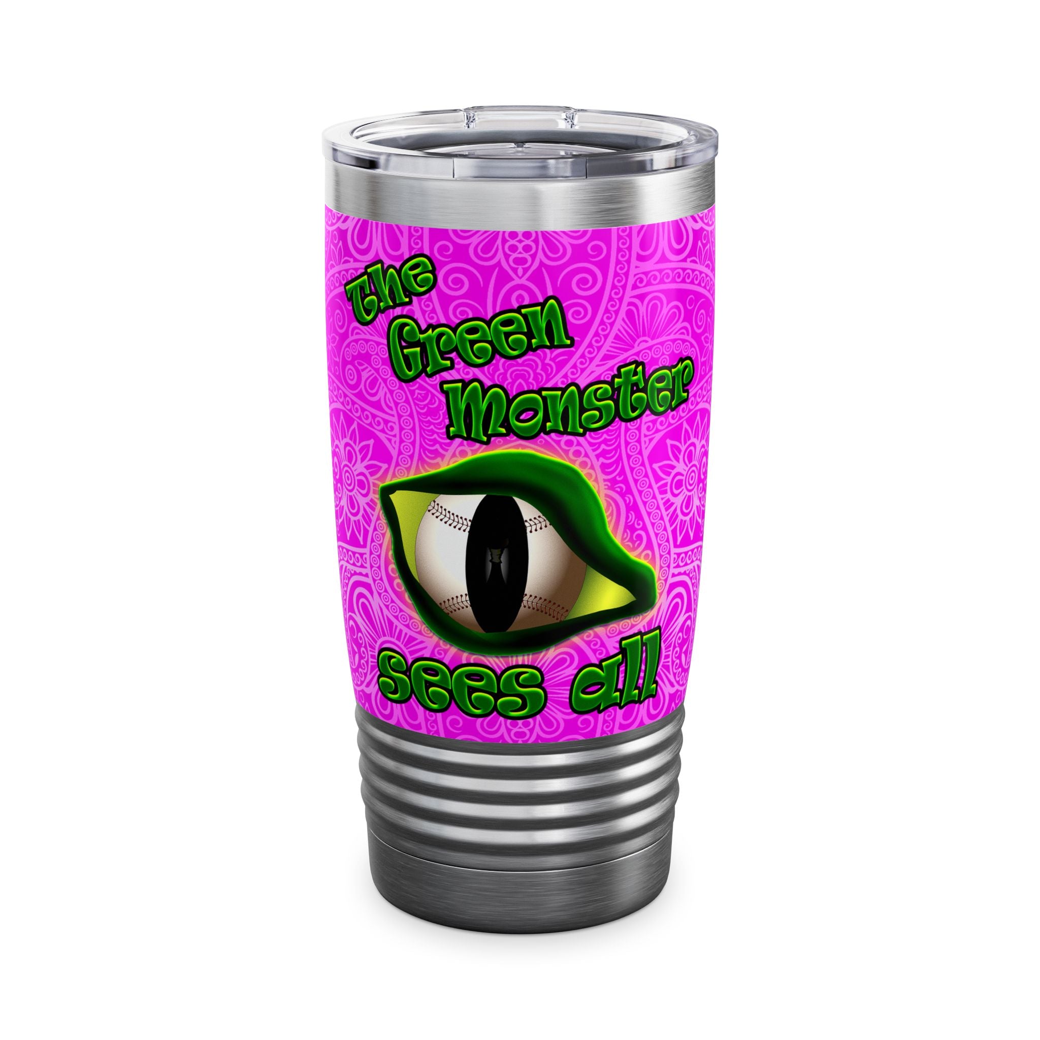 green monster - Ringneck Tumbler, 20oz (pink swirl)