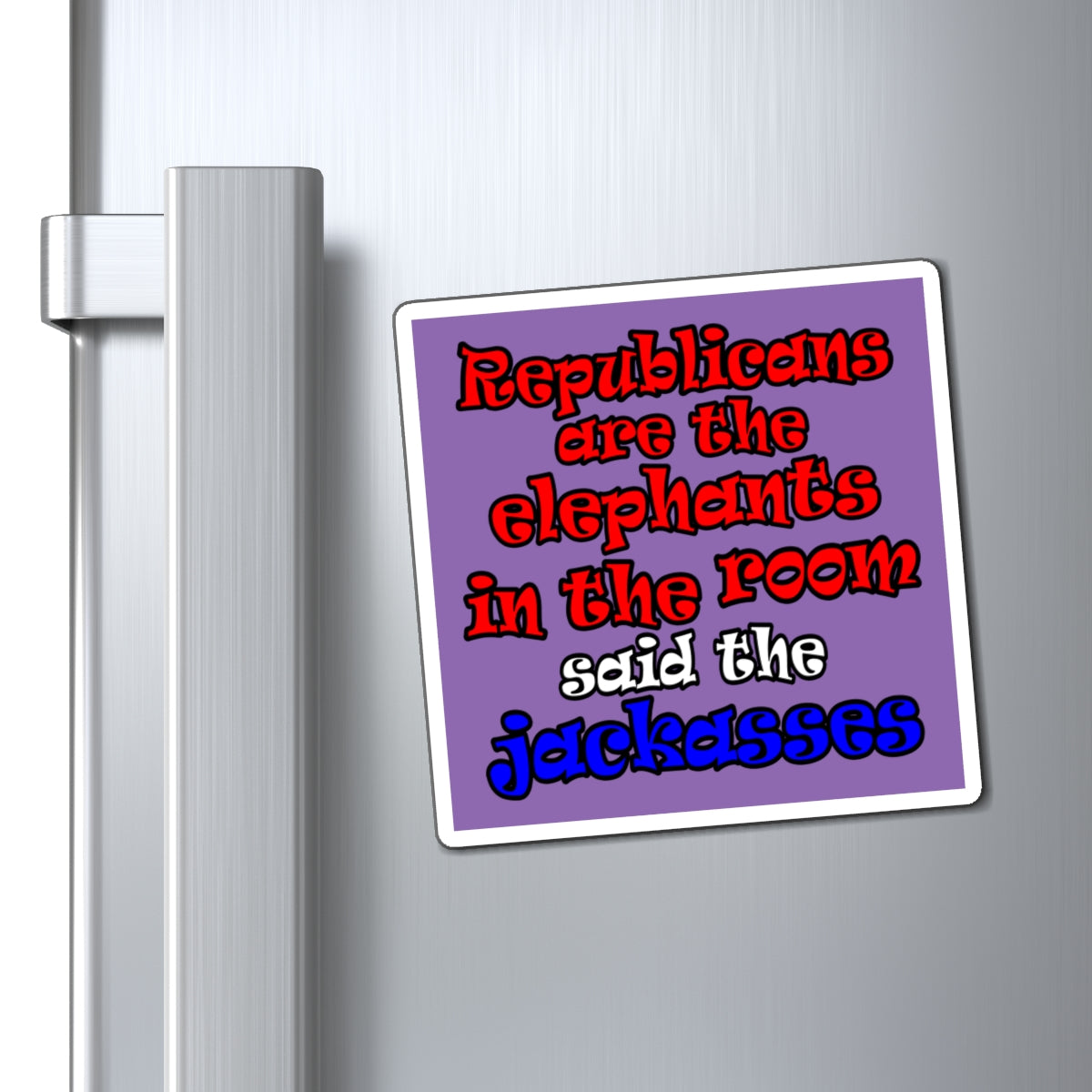 donkeys and elephants - Magnets - (light purple)