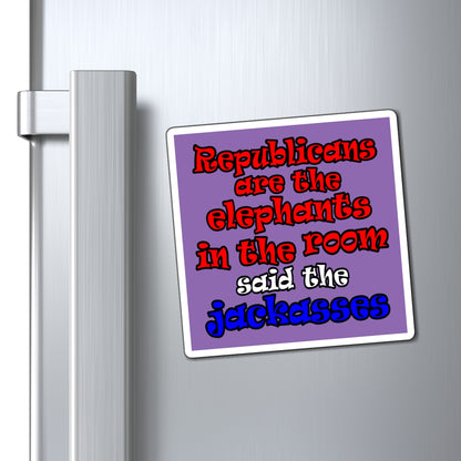 donkeys and elephants - Magnets - (light purple)
