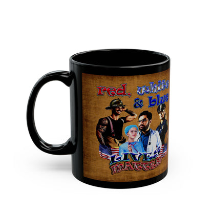 rw&b lives matter - Black Mug (brown papyrus)