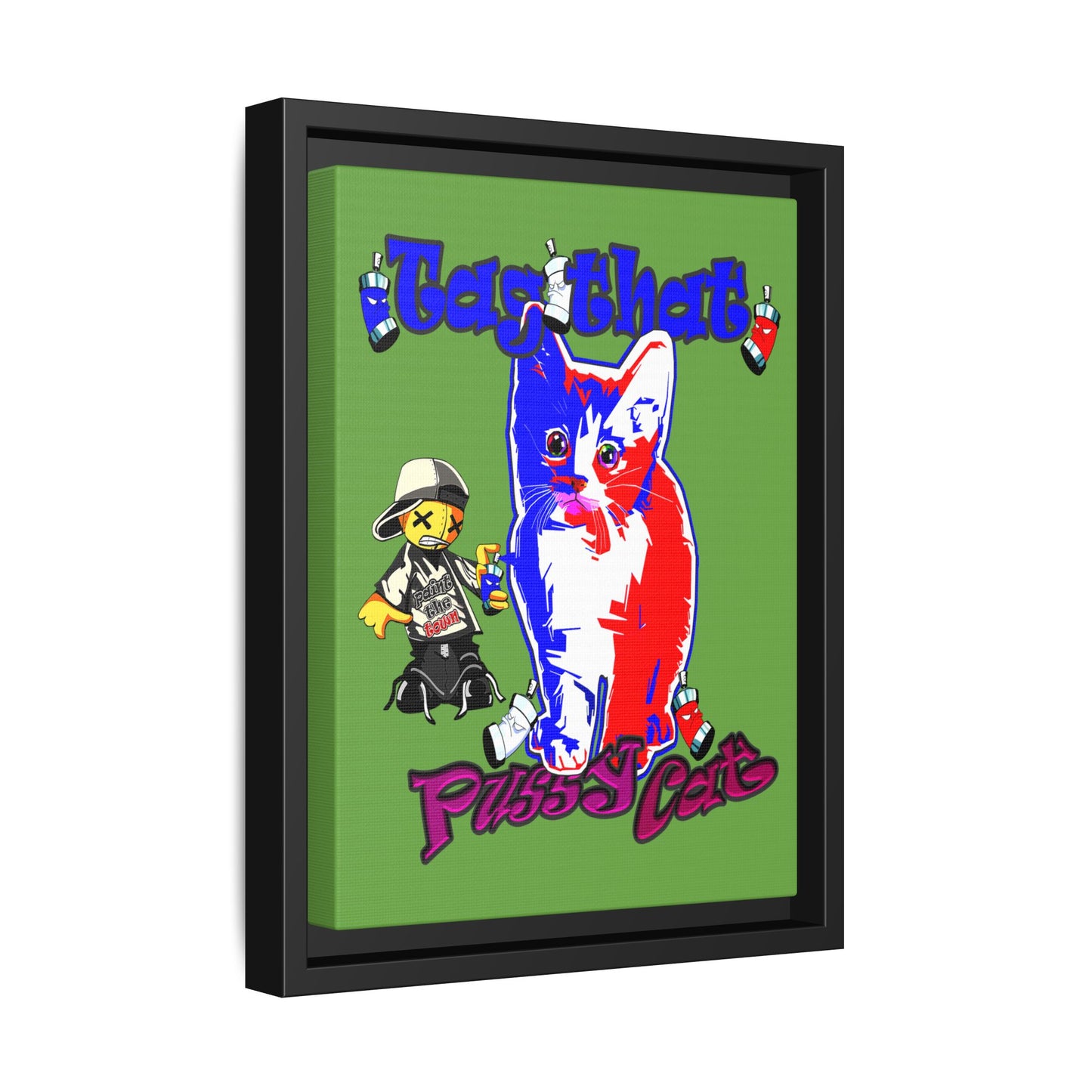 tag that - framed canvas art (green)