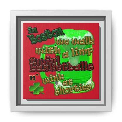 celtics logo - framed canvas art (dark red)