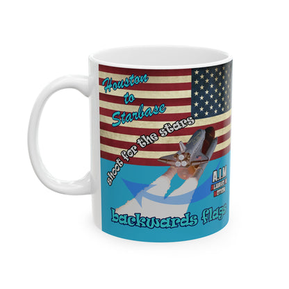 shoot for the stars - White Mug (turquoise)