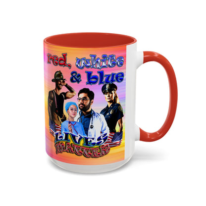 rw&b lives matter - Accent Mug (color blur)