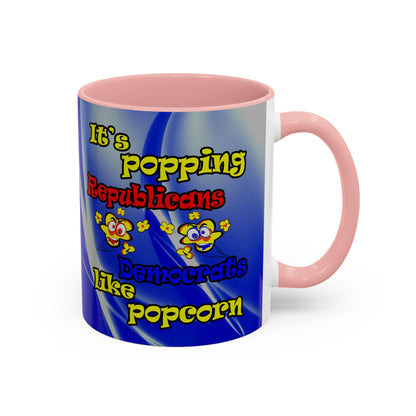popping like popcorn - Accent Mug (blue-white wave)