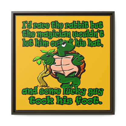 turtle race - framed canvas art (yellow)