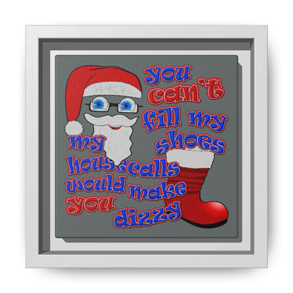 santa's shoes - framed canvas art (dark grey)