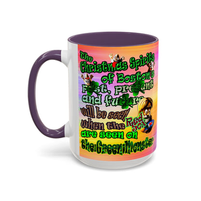 christmas spirits of boston - Accent Mug (color blur)