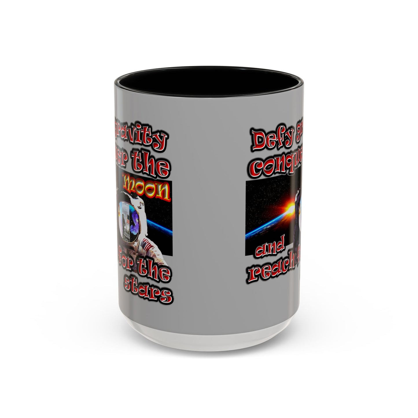 defy conquer reach - Accent Mug (light grey)