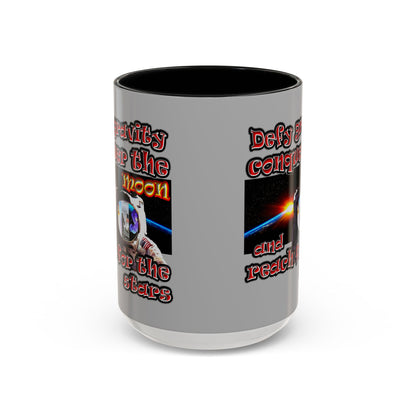 defy conquer reach - Accent Mug (light grey)