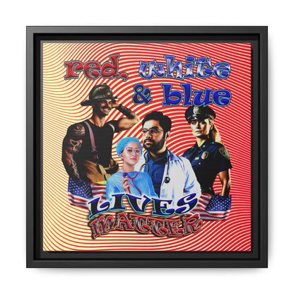 rw&b lives matter - framed canvas art (yellow-orange wave)