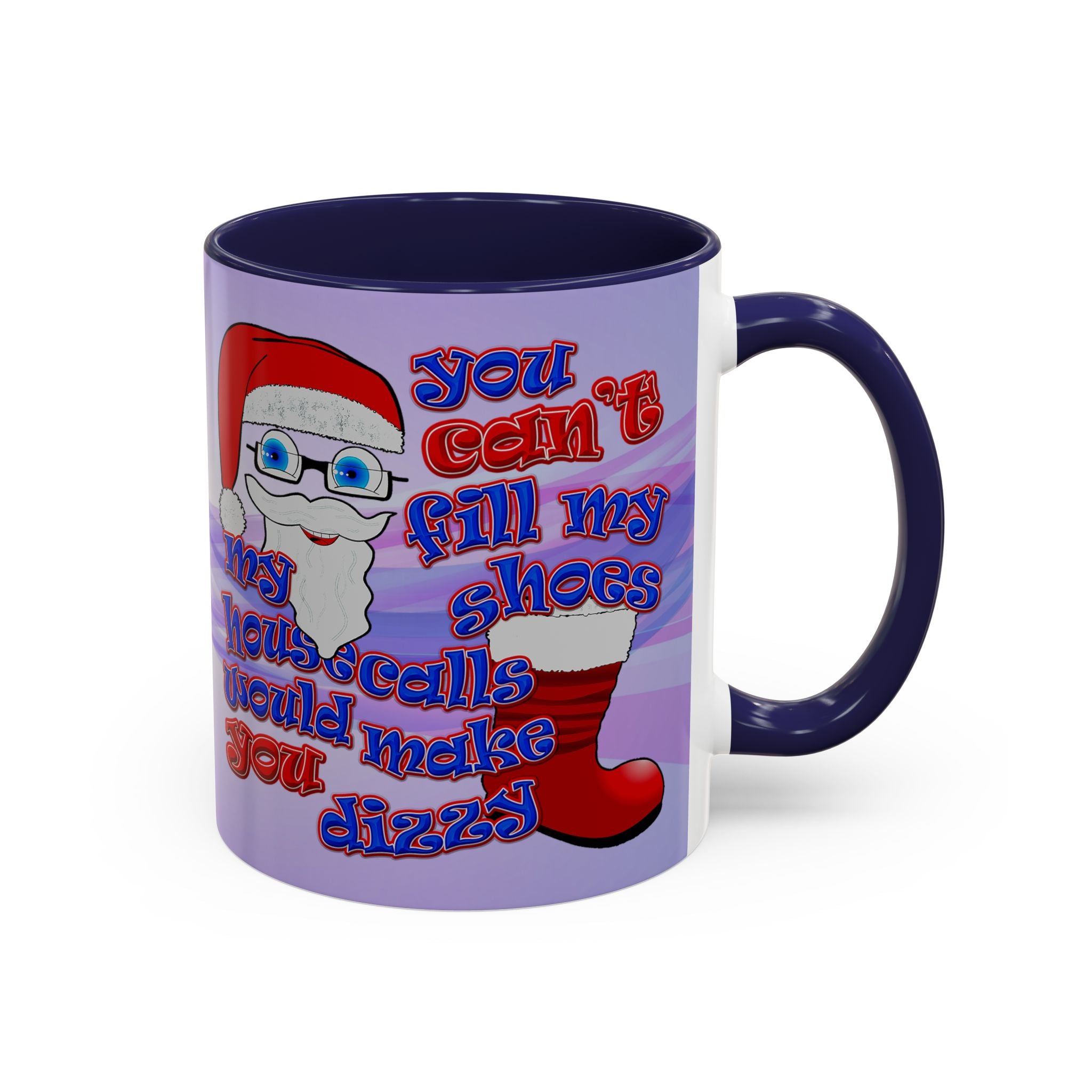 santa's shoes - Accent Mug (light blue-pink wave)