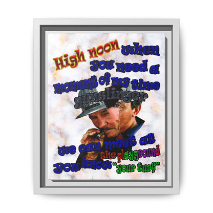 high noon - framed canvas art (white marble)