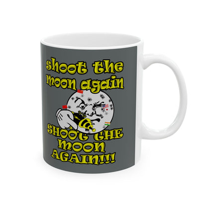 shoot the moon again - White Mug (dark grey)