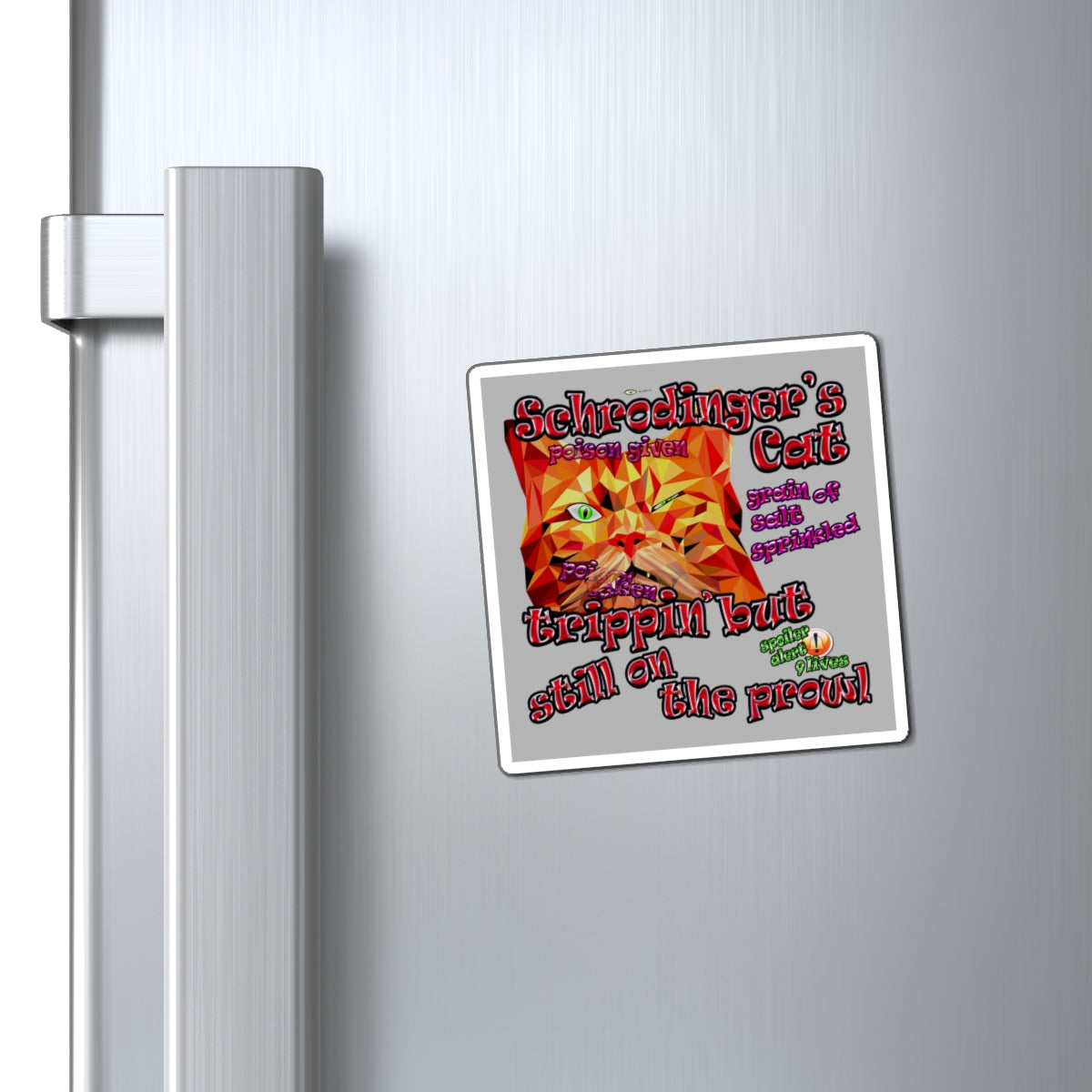 schrodinger's cat - Magnets - (light grey)
