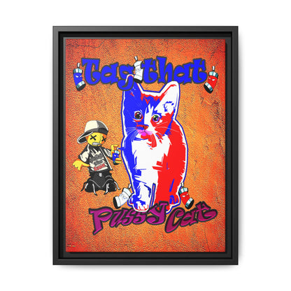 tag that - framed canvas art (burnt orange)