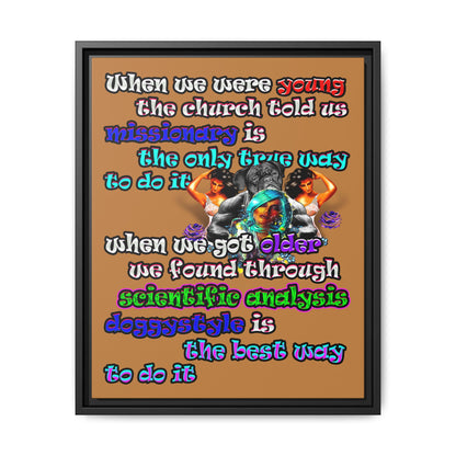 doggystyle - framed canvas art (light brown)
