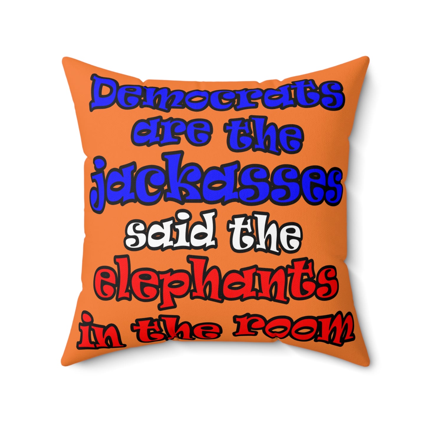 donkeys and elephants - Spun Polyester Square Pillow - (crusta)