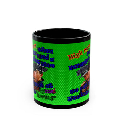 high noon - Black Mug (logo green)