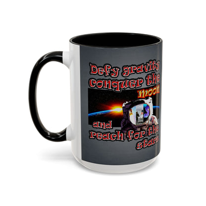 defy conquer reach - Accent Mug (grey-light grey)
