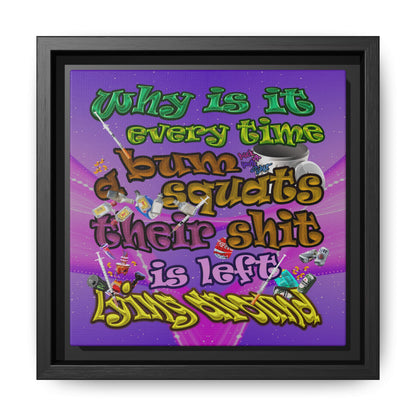 the bum's shit - framed canvas art (purple-pink wave)