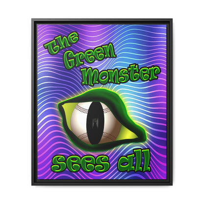 green monster - framed canvas art (purple wave)