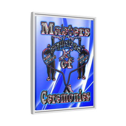 em cee squared - framed canvas art (blue-white wave)