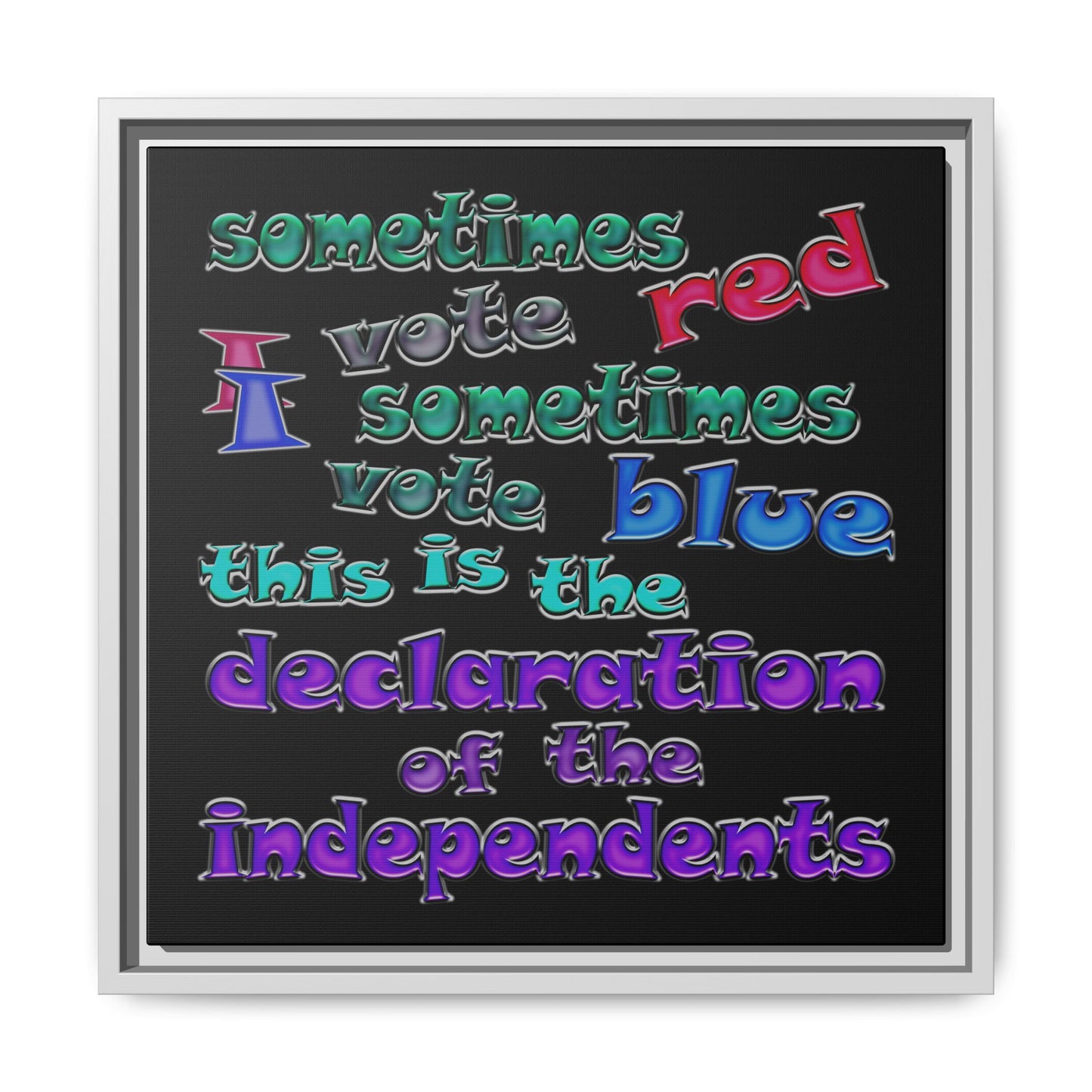 declaration of the independents - framed canvas art (black)