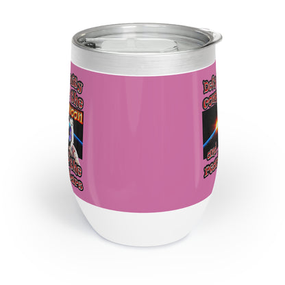 defy conquer reach - Chill Wine Tumbler (light pink)