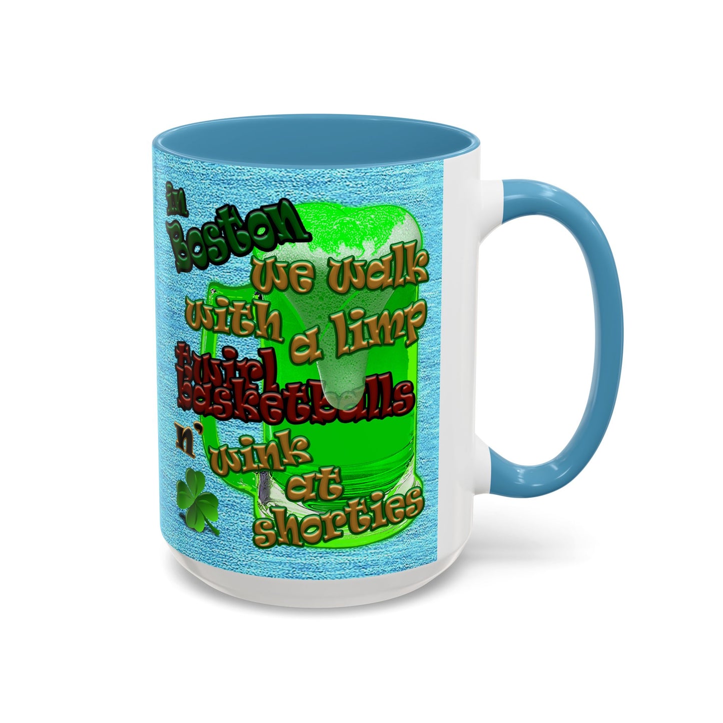 celtics logo - Accent Mug (faded blue)