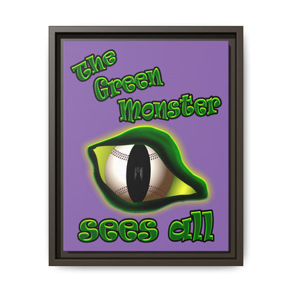 green monster - framed canvas art (light purple)
