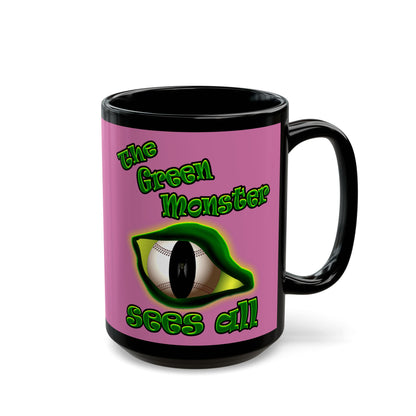 green monster - Black Mug (light pink)