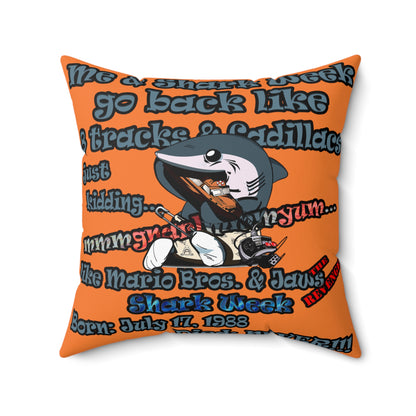 shark week - Faux Suede Square Pillow - (crusta)