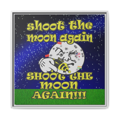 shoot the moon again - framed canvas art ('snoops' background)