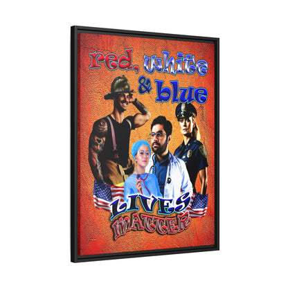 rw&b lives matter - framed canvas art (burnt orange)