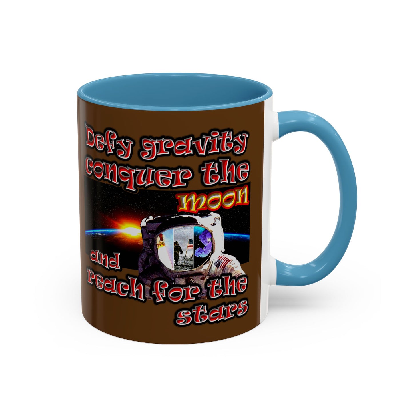 defy conquer reach - Accent Mug (brown)